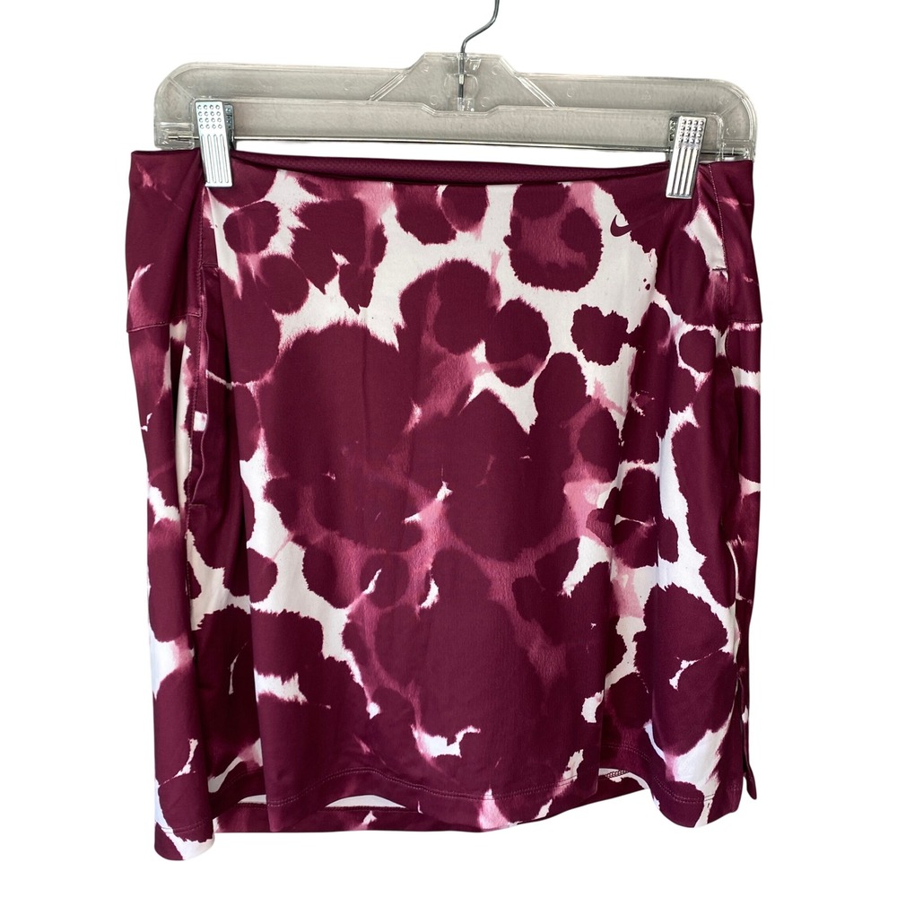 Nike Womens Dri-FIT Tie Dye Athletic Skort Burgundy White Tennis Golf‎ Size M